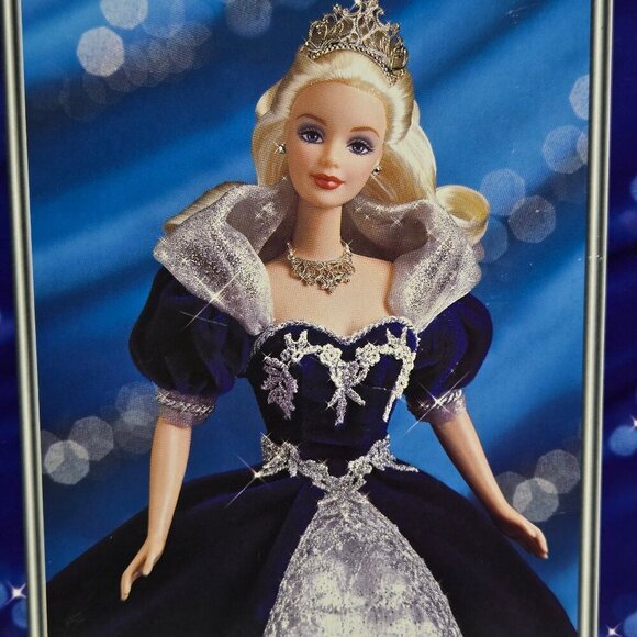 Millenium Princess Barbie Special Edition Doll Blue Velvet/Silver Sparkle Dress - Picture 10 of 13